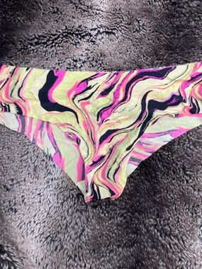 Victoria's Secret PINK Marble Wave Bikini Bottoms - Neon Pink, Lime & Black